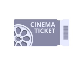 Old cinema ticket icon cartoon vector. Movie film. Entry show