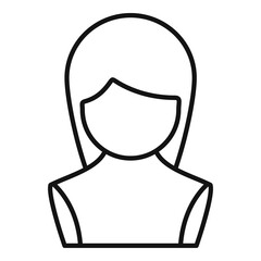Girl wig icon outline vector. Head hair