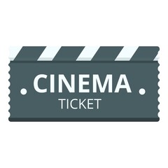 Obraz premium Cinema ticket concert icon cartoon vector. Movie template. Festival seat