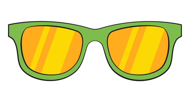 Green glasses. Vector. Isolated on white background	