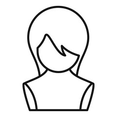 Caps wig icon outline vector. Long style