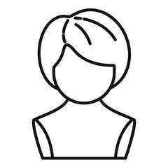 Back wig icon outline vector. Head style