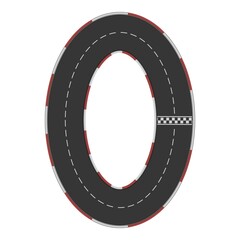 Naklejka premium Auto racetrack icon cartoon vector. Car circuit. Race track