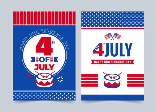 Happy independence day 4th July poster templates. United States of America day. Happy independence USA. Vector Illustration.