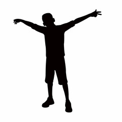 a boy body silhouette vector