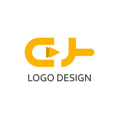 simple letter CU for logo company design
