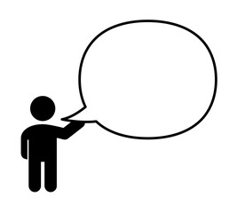 話す人と吹き出し