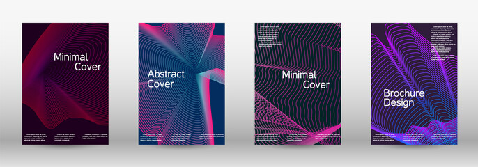 Artistic covers design. A set of modern abstract covers. Modern design template. Future futuristic template with abstract current forms for banner design, poster, booklet, report, magazine.