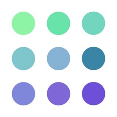 Grün bis Lila - verschiedene Grün- und Lilatöne - Pastell / Matt Farben - Nuancen - Farbauswahl - Button