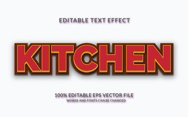 Kitchen Red text effect