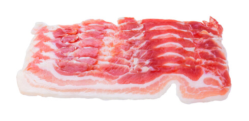 Panceta curada Spanish and Italian bacon isolated on white.
