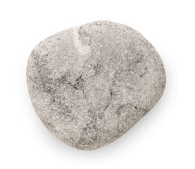 Grey and white pebble stone isolated on white