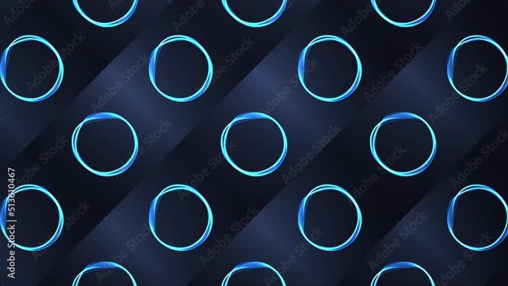 Poster blue background . motion . an abstraction with balls crumbling into bright light rays that shimmer.
