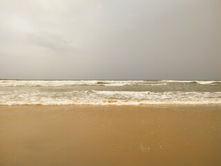 Beautiful small wave at beach background.