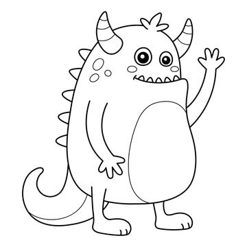 Scary Monster Coloring Page For Kids