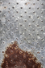 rusty metal texture with rivets