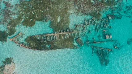 Printed roller blinds Shipwreck aerial view of the ship wreck in the indian ocean in dar es salaam, Tanzania