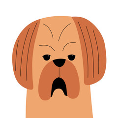 Portrait of a purebred dog. Vector illustration in flat style