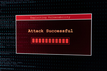 A computer popup box screen warning of a successfull hacker attack