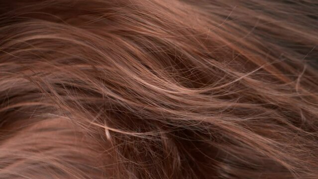 Super Slow Motion Shot of Waving Disheveled Brown Hair at 1000 fps.