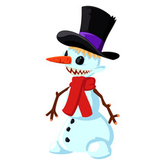 snowmanSnowman isolated on white background. Vector illustration.