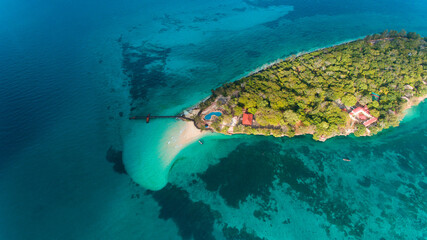 Fototapeta na wymiar Changuu Island is a small island 5.6 km north-west of Stone Town.
