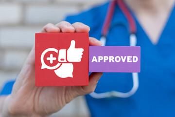 Approved Medical Concept. Approve Health Pharmacy. Patient satisfaction. Approval medicine.