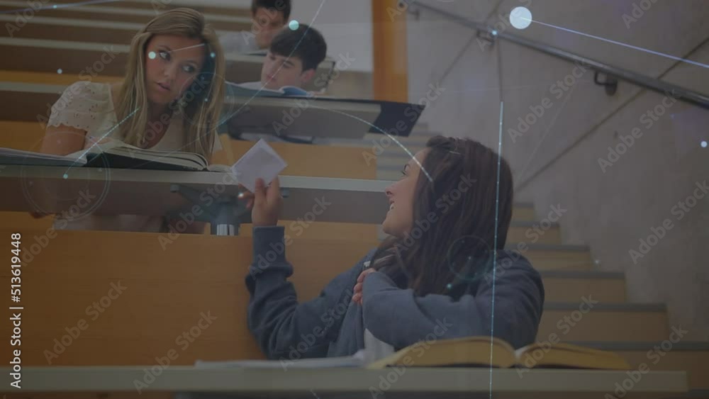 Poster animation of data processing over diverse students learning in classroom