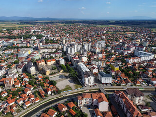 Bijeljina, Bosnia and Herzegovina, aerial drone view. Bijeljina is a city and provincial center of Semberija, BiH. 
