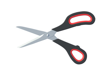 Opened scissors isolated on white background. 3d render