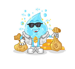 soda water rich character. cartoon mascot vector