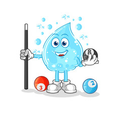 soda water plays billiard character. cartoon mascot vector