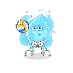 soda water play volleyball mascot. cartoon vector