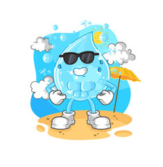 soda water sunbathing in summer. character vector
