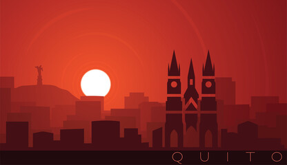 Naklejka premium Quito Low Sun Skyline Scene