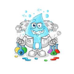 soda water mad scientist illustration. character vector