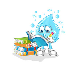 soda water studying mascot. cartoon vector