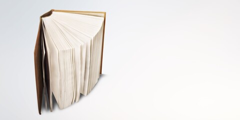Old open books with cover on a white background