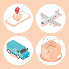 icon set worldwide delivery