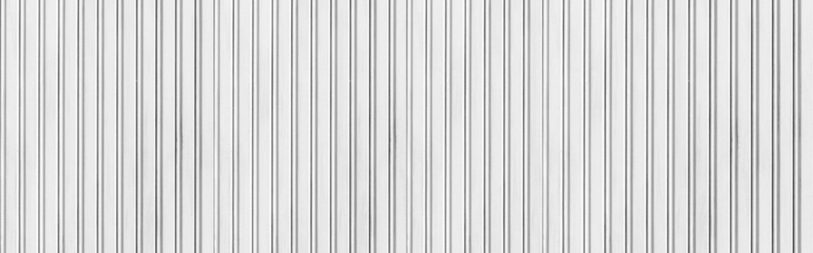 Panorama of White Corrugated metal background and texture surface or galvanize steel