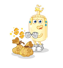 mayonnaise refuse money illustration. character vector