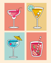 icons cocktails beverages