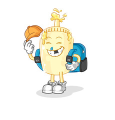 mayonnaise goes to school vector. cartoon character