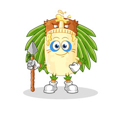 mayonnaise tribal man mascot. cartoon vector