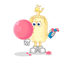 mayonnaise chewing gum vector. cartoon character