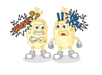 mayonnaise arguing each other cartoon vector