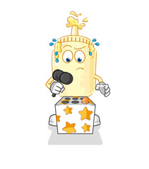 mayonnaise play whack a mole mascot. cartoon vector