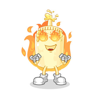 recommend clip art: mayonnaise on fire mascot. cartoon vector
