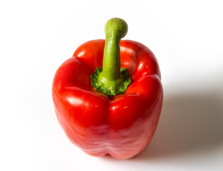 red pepper lies on a white background
