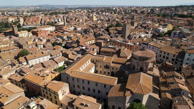 Viterbo, Italy - Aerial back travelling